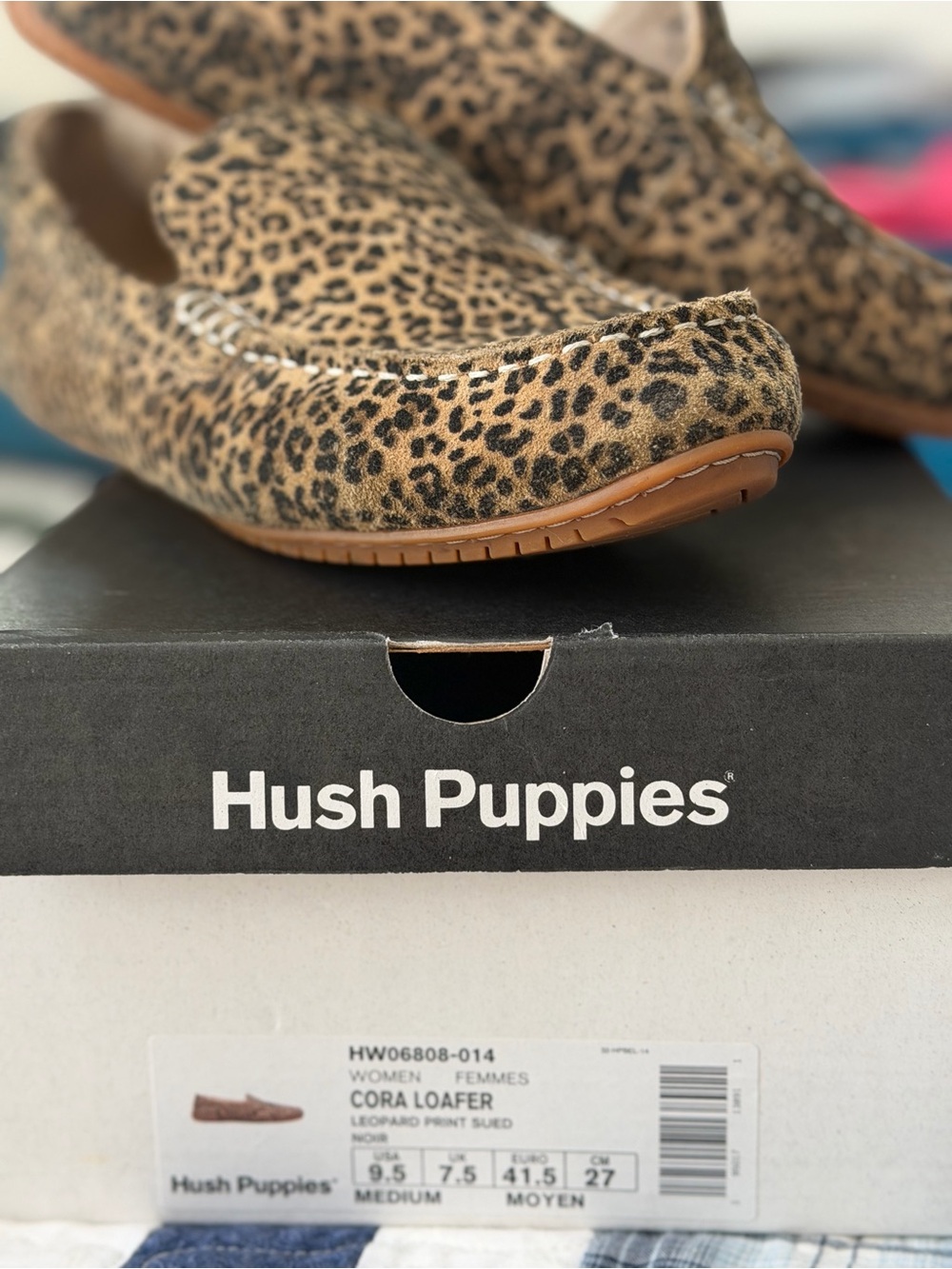 Hush Puppies Women’sLeopard Print Moccasins/Loafers - Brown & Black
